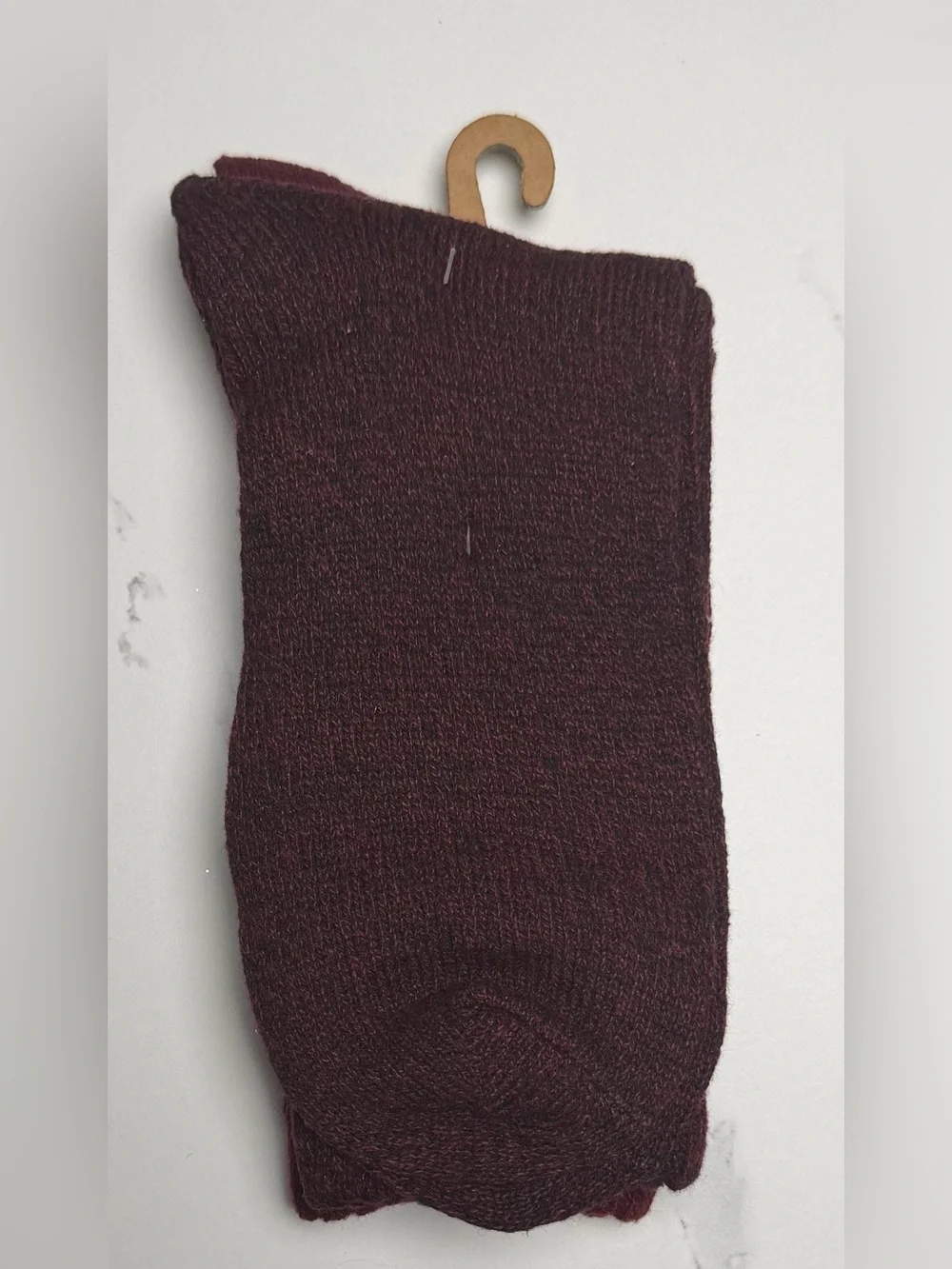 Men's Burgundy Patterned Casual Crew Socks